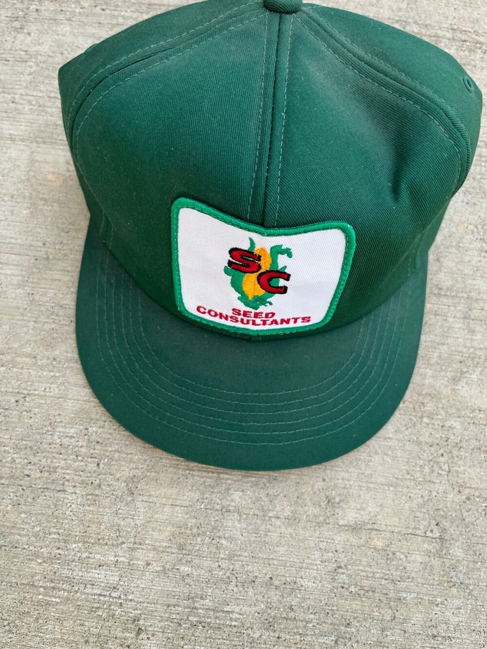Vintage Seed Consultants Patch Green Foam Trucker Snapback Hat K-Products 80s